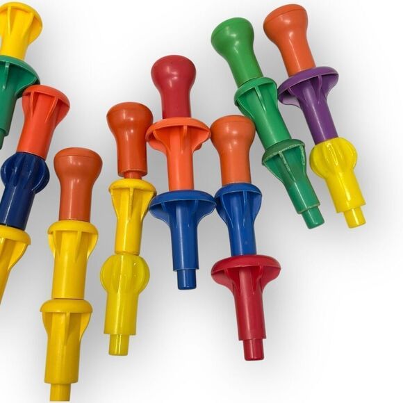 Pegs Stacking Montessori Colorful Counting Math Manipulatives Plastic Lot of 35 - Picture 9 of 10
